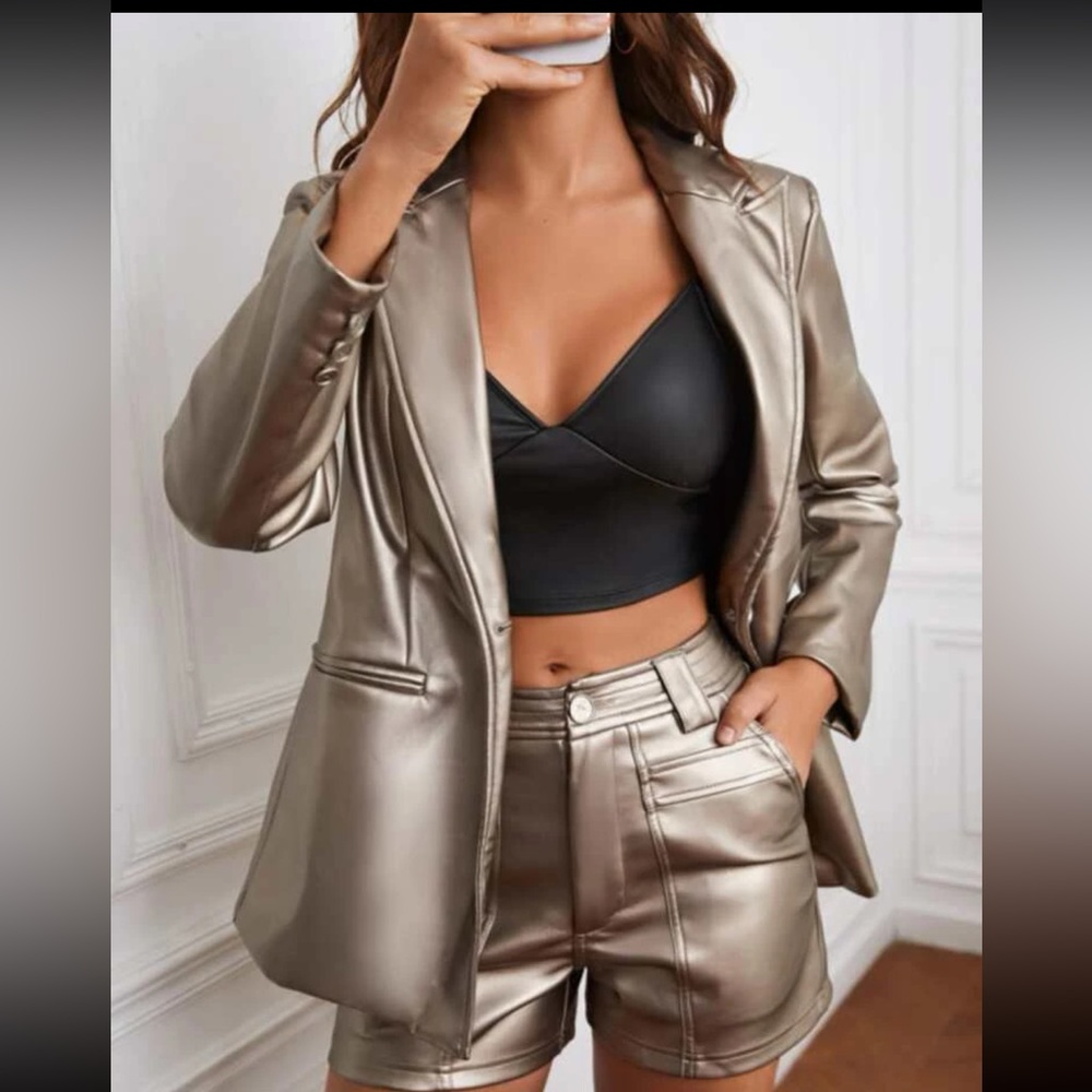 PU Leather Blazer